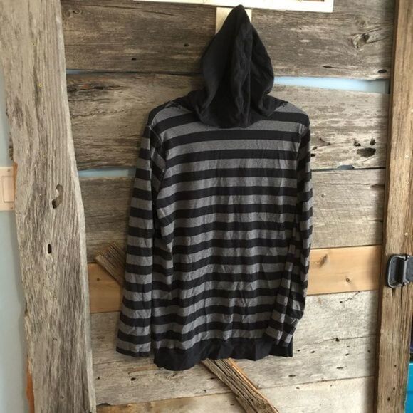 MOTHERHOOD Maternity size XL Grey/Black stripe lightweight hoodie - Picture 3 of 5